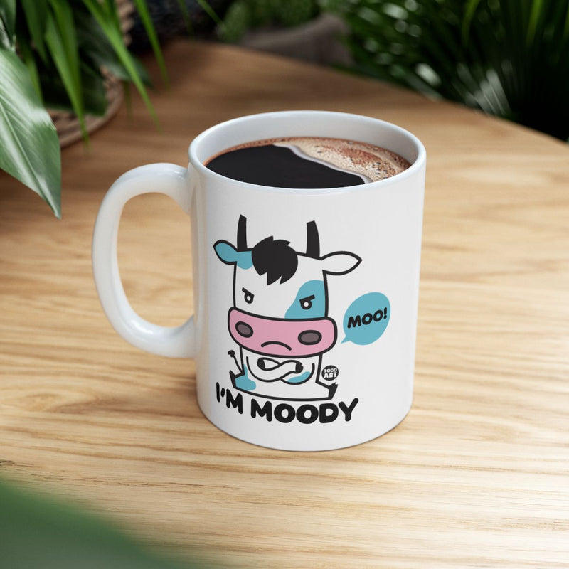Load image into Gallery viewer, I'm Moody Cartoon Cow Design Coffee Mug
