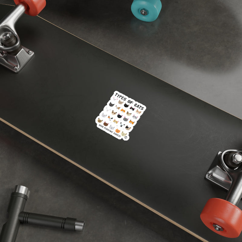 Load image into Gallery viewer, Types of Cats Funny Sticker for Skateboards and Laptops
