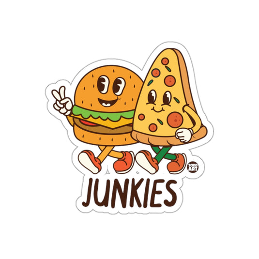 Cartoon Burger With Pizza Slice Together Junkies sticker