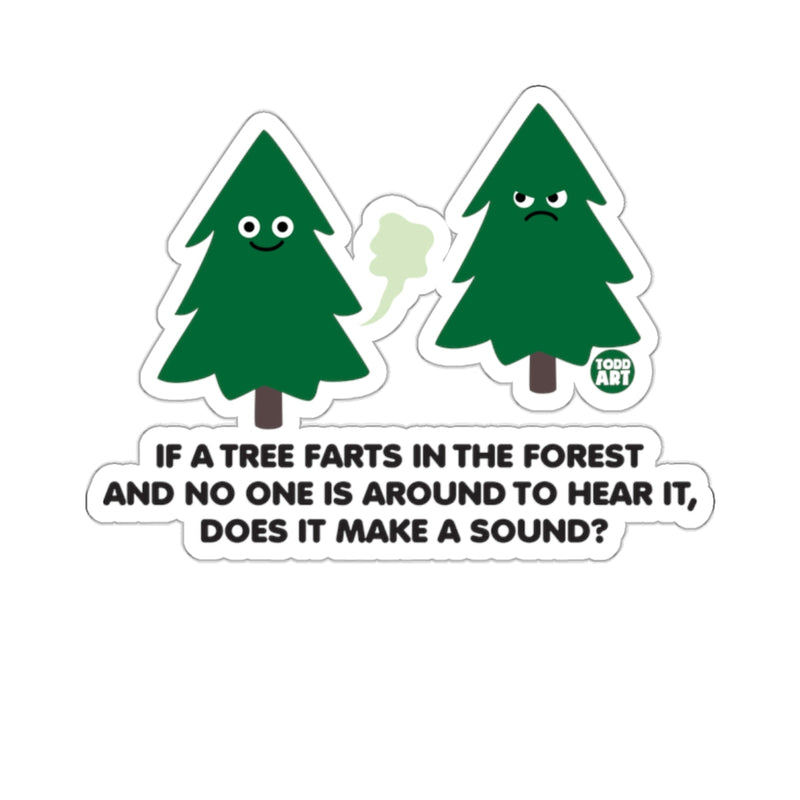 Load image into Gallery viewer, Funny Tree Farts Forest Joke Sarcastic Question sticker
