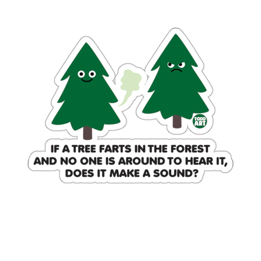 Funny Tree Farts Forest Joke Sarcastic Question sticker