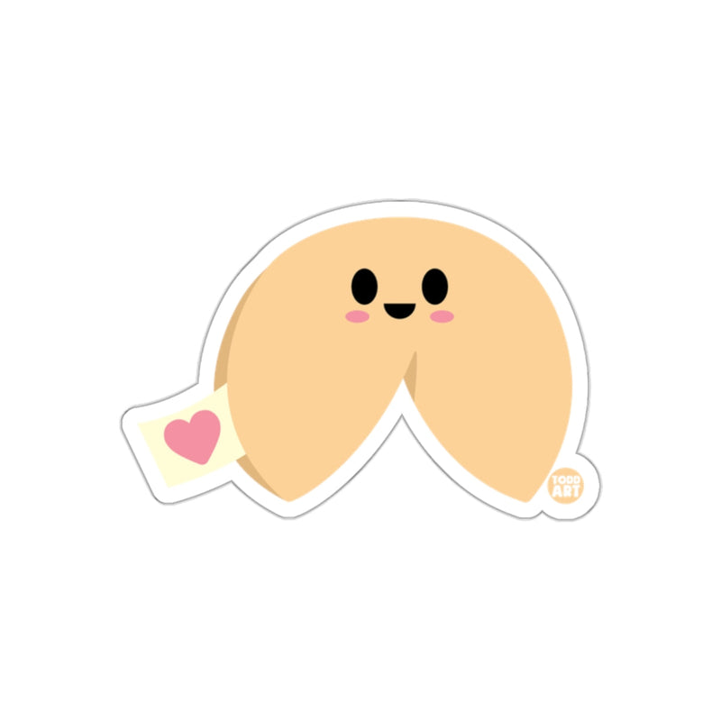 Load image into Gallery viewer, Cute Smiling Fortune Cookie with Heart Sticker
