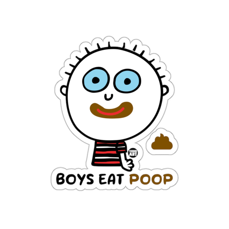 Load image into Gallery viewer, Boys Eat Poop Humorous Sticker for Laptops and Water Bottles
