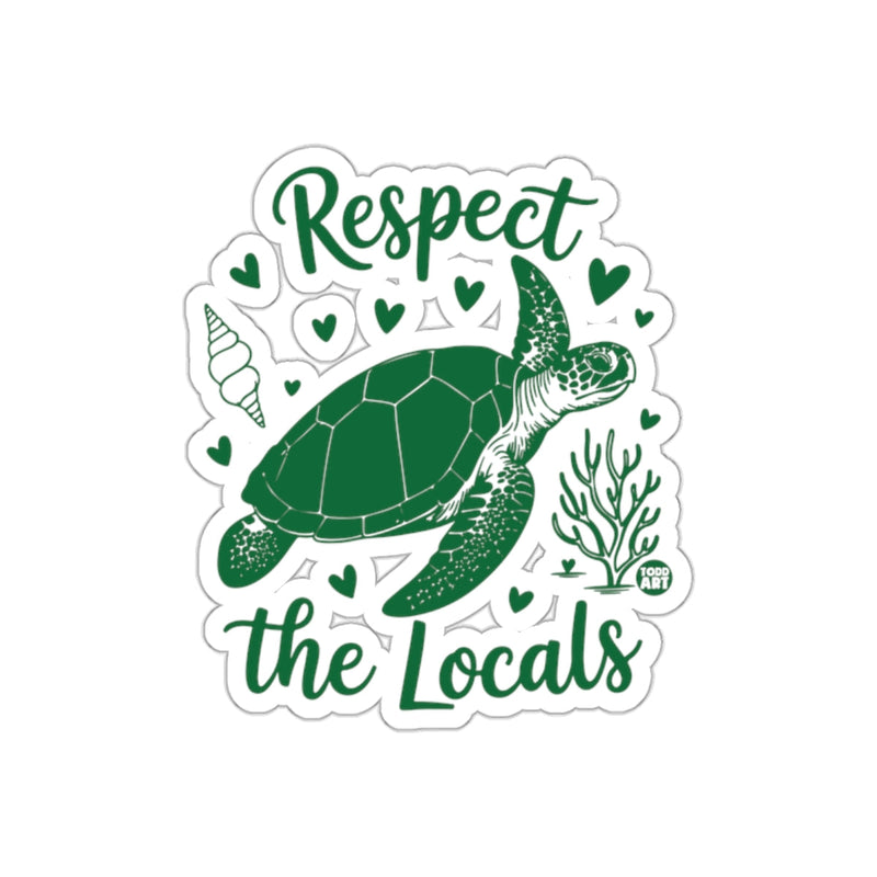 Load image into Gallery viewer, Respect the Locals Sea Turtle Illustration Sticker
