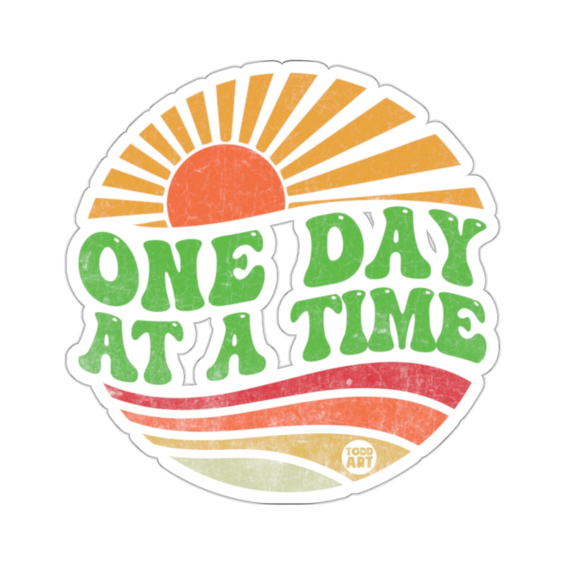 Load image into Gallery viewer, ONE DAY AT A TIME Retro Sun Waves Positive Vibes 
