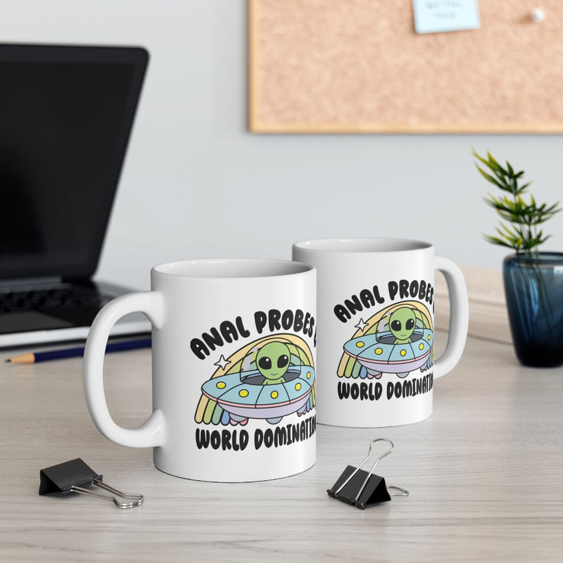 Load image into Gallery viewer, Alien Anal Probes World Domination Funny Mug
