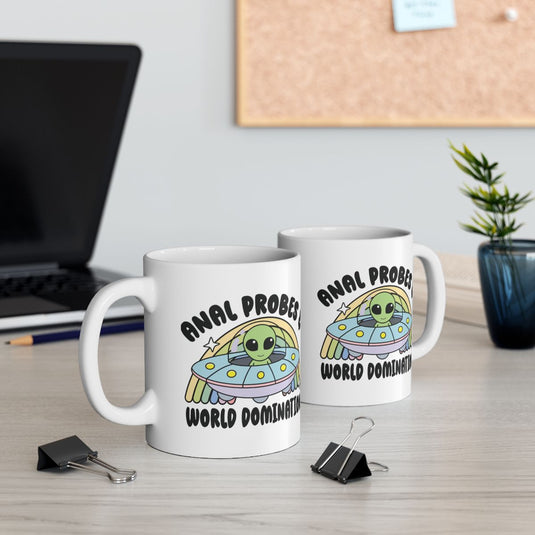 Alien Anal Probes World Domination Funny Mug