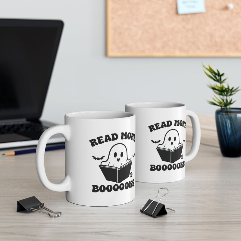 Load image into Gallery viewer, Read More Boooooks Ghost Mug for Book Lovers
