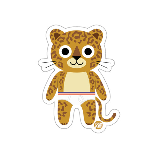 Cute Leopard Cartoon Sticker with Adorable Design