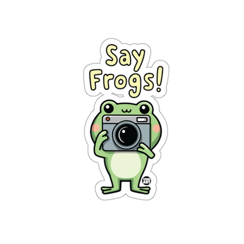 Load image into Gallery viewer, Say Frogs Cute Camera Frog Sticker for Laptops or Cars
