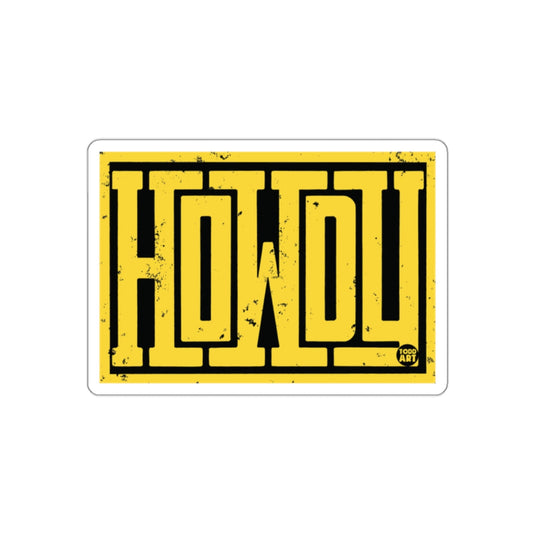 HOWDY Vintage Style Western Greeting Sticker