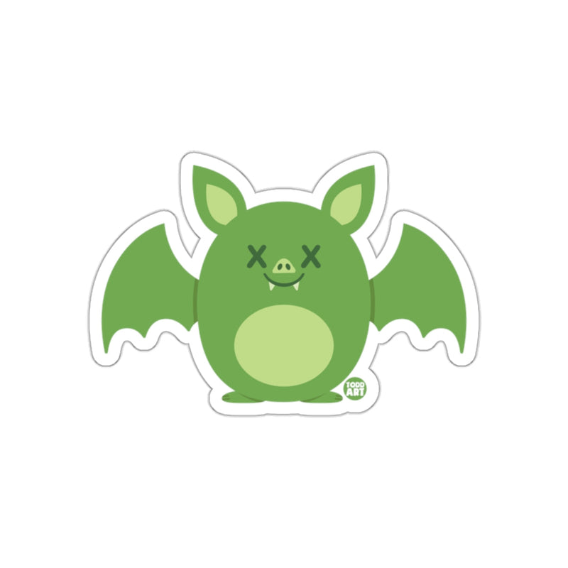 Load image into Gallery viewer, Green Cartoon Bat with X Eyes Sticker Product
