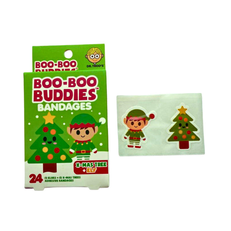 Load image into Gallery viewer, Boo-Boo Buddies Xmas Tree and Elf Bandages
