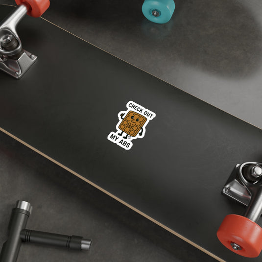 Check Out My Abs Sticker Skateboard Deck product