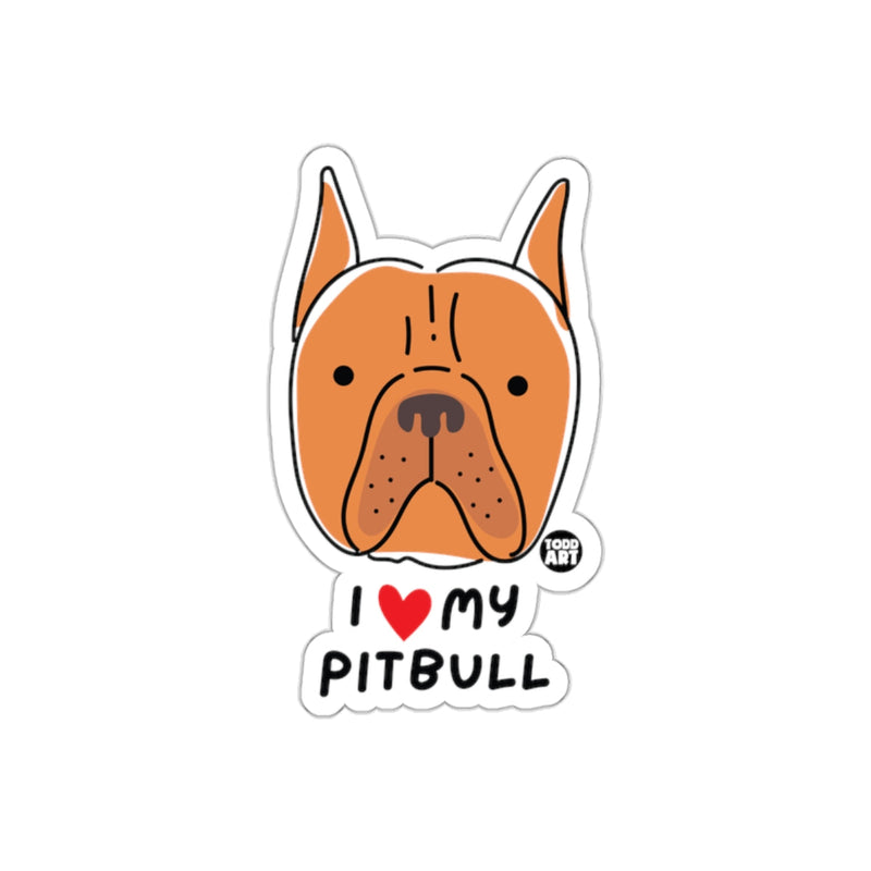 Load image into Gallery viewer, I Love My Pitbull Dog Face Design Sticker
