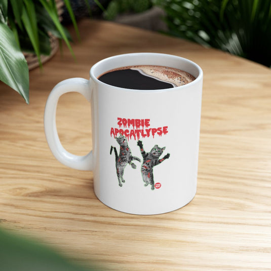 Zombie Apocalypse Cats White Coffee Mug Product