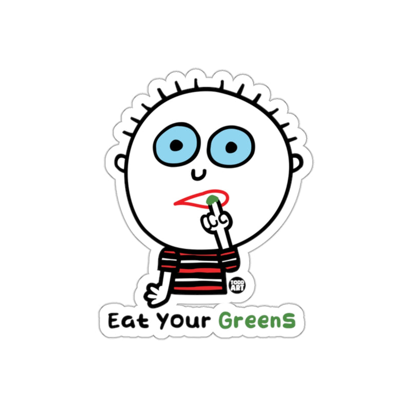 Load image into Gallery viewer, Eat Your Greens Cartoon Character Sticker Sticker

