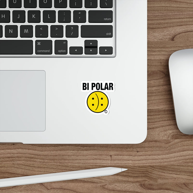 Load image into Gallery viewer, Bi Polar Smiley Face Sticker Laptop Decal Fun Design

