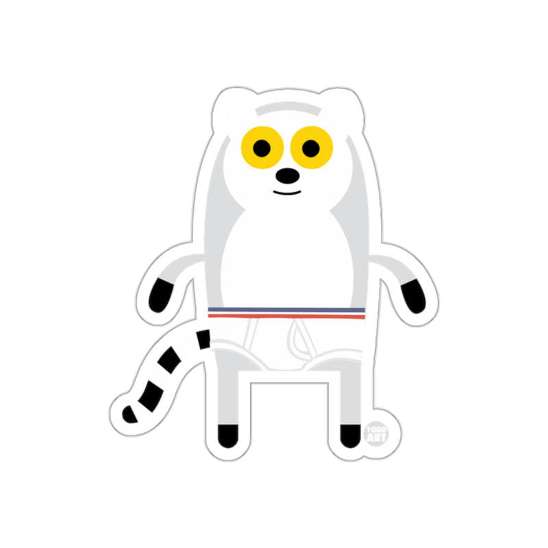 Load image into Gallery viewer, Cute Cartoon Lemur Character with Big Yellow Eyes Sticker
