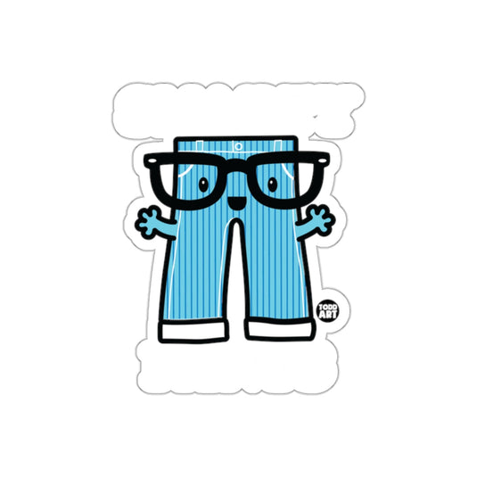 Cartoon Pants With Glasses And Arms Funny Design sticker