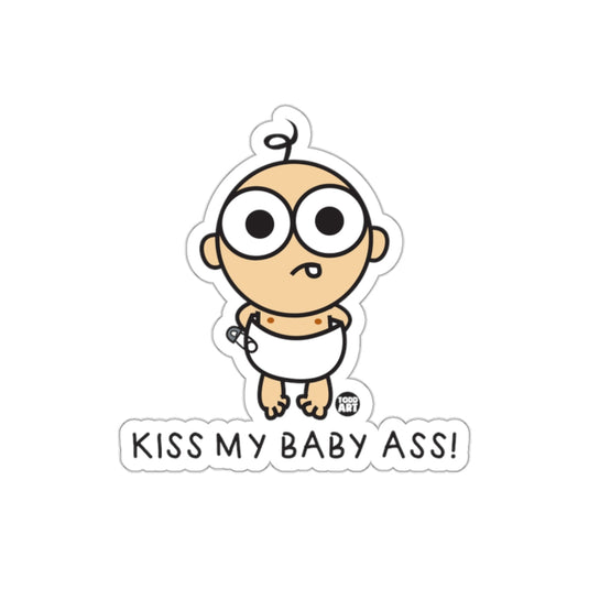 Funny Cartoon Baby in Diaper Sticker