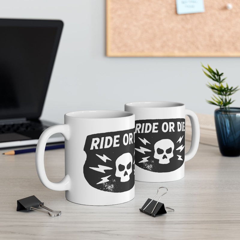 Load image into Gallery viewer, Ride or Die Skull Print Coffee Mug Set
