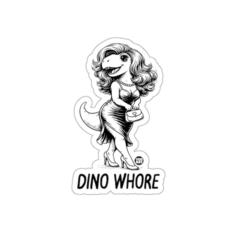 Load image into Gallery viewer, Retro Style Glamorous Dino Whore Sticker Fun Art

