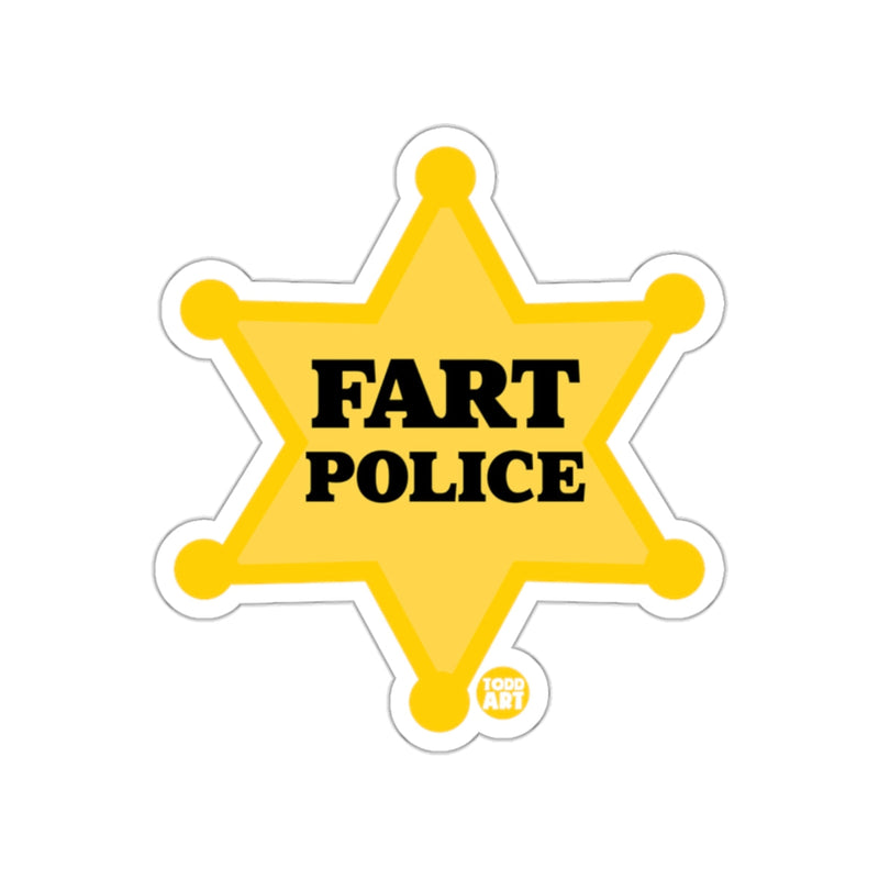 Load image into Gallery viewer, Funny Fart Police Badge Sticker for Prank Lovers
