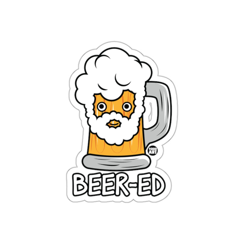 Load image into Gallery viewer, Funny Cartoon Beer Mug with Beard Sticker Product
