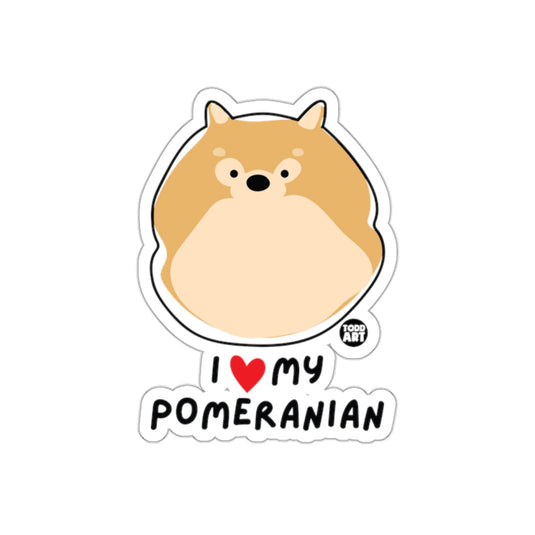 I Love My Pomeranian Cute Dog Design Sticker