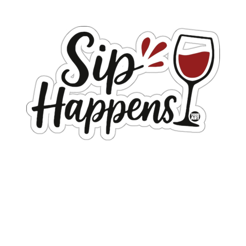 Load image into Gallery viewer, Sip Happens Funny Wine Glass Quote 
