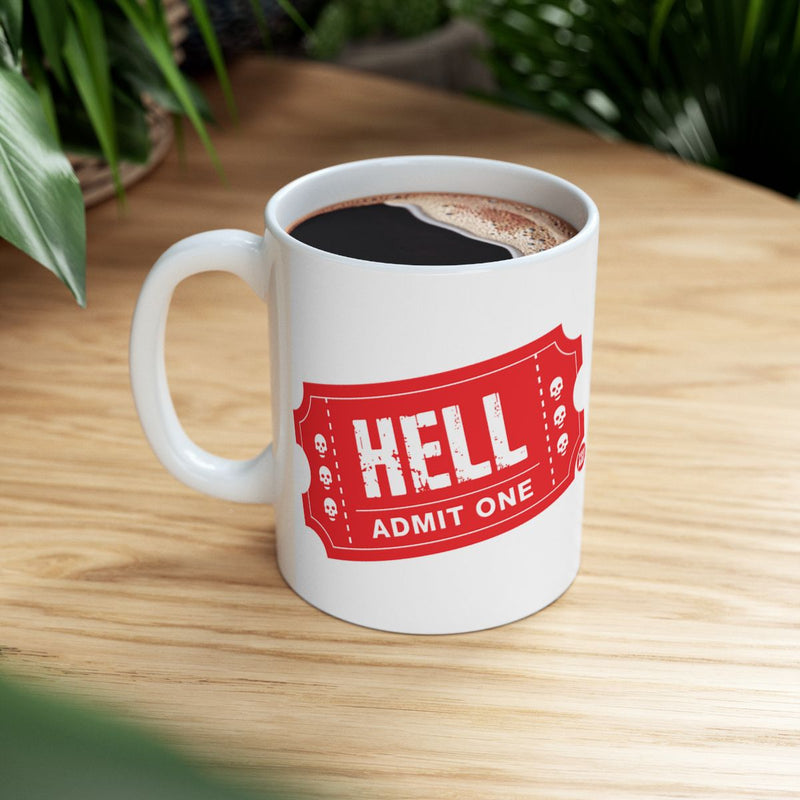 Load image into Gallery viewer, Hell Admit One Ticket Design Coffee Mug
