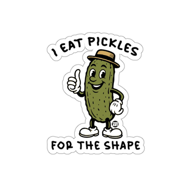 Load image into Gallery viewer, I Eat Pickles For The Shape Cartoon Pickle Man sticker
