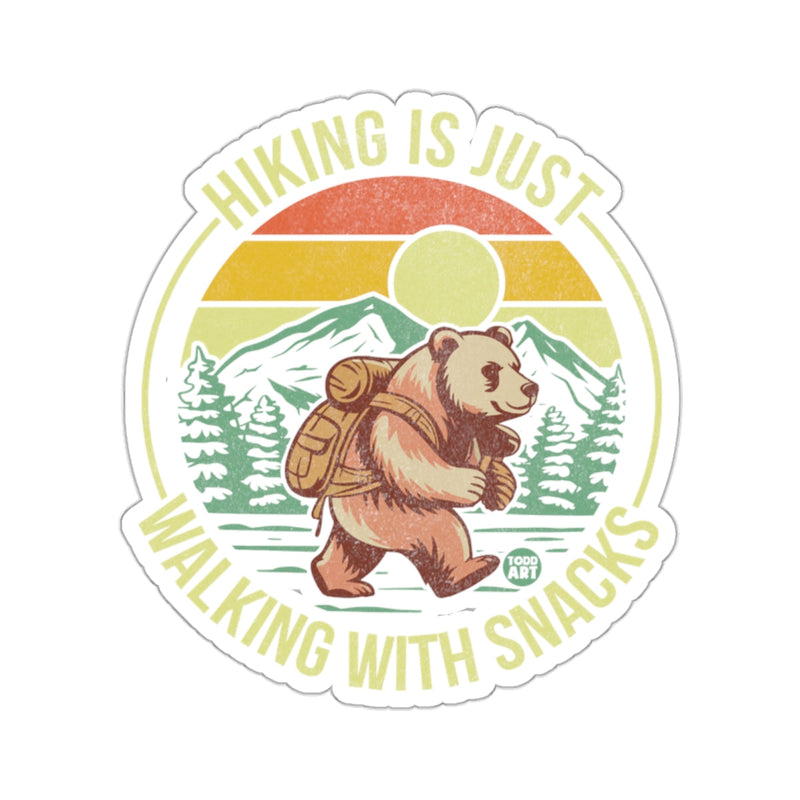 Load image into Gallery viewer, Hiking is Just Walking With Snacks Bear Graphic sticker

