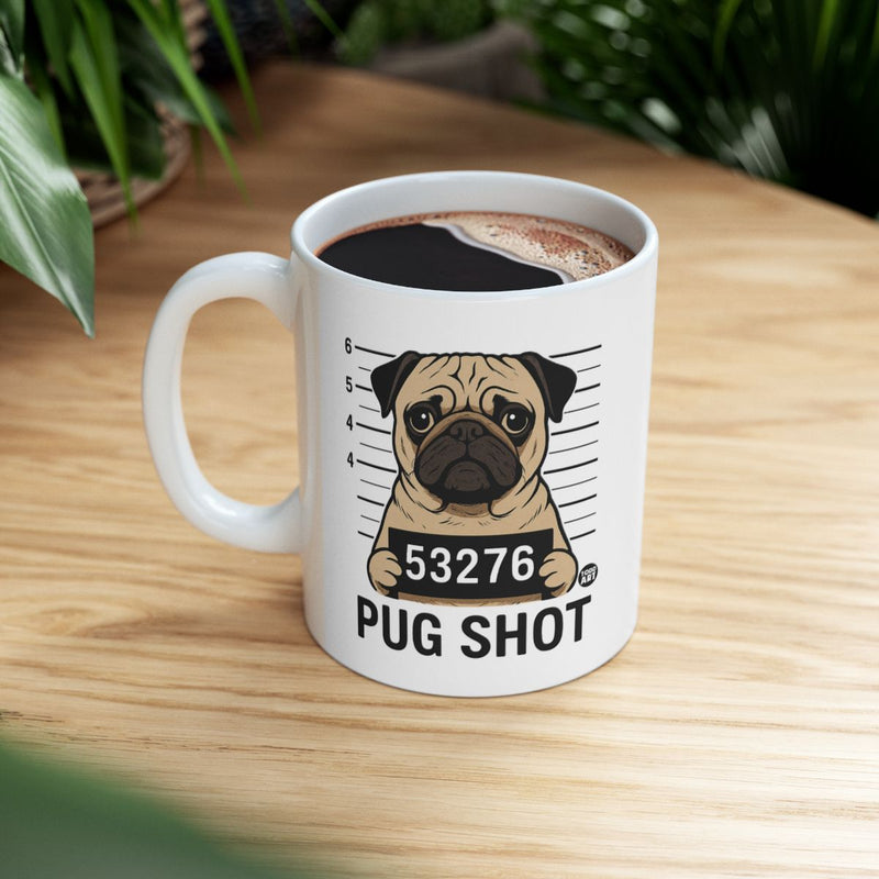 Load image into Gallery viewer, Pug Shot Mug Funny Pug Dog Mugshot Coffee Cup

