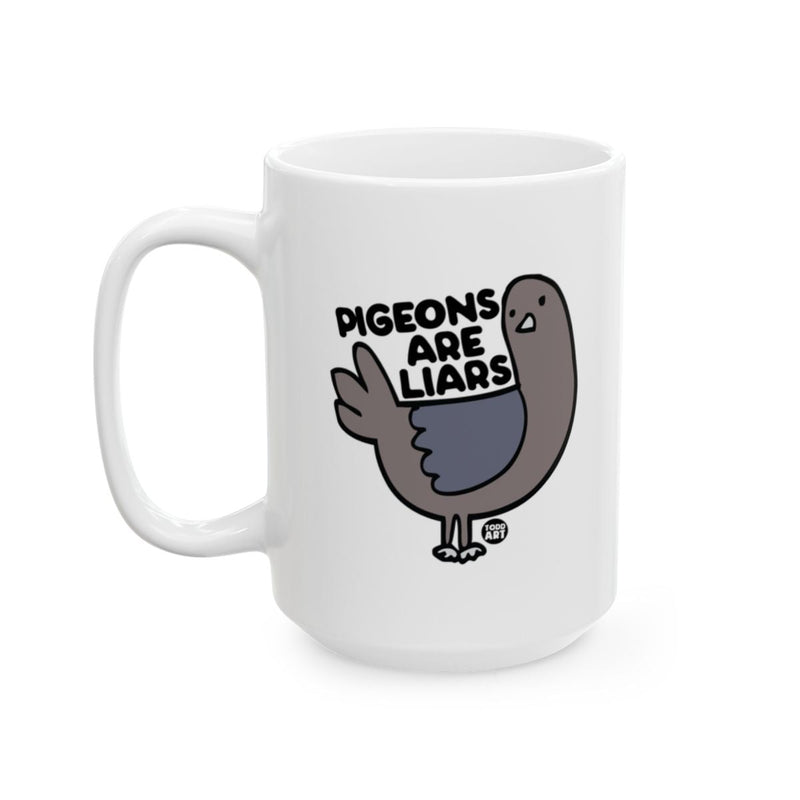 Load image into Gallery viewer, Pigeons Are Liars Design White Coffee Mug
