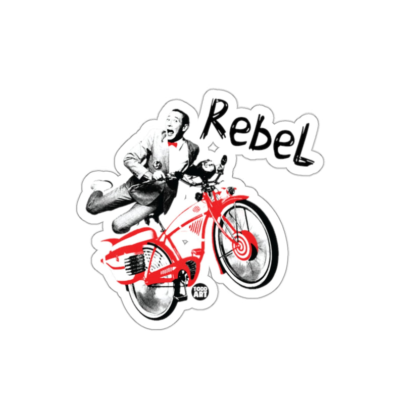 Load image into Gallery viewer, Pee-wee Herman Riding a Red Bike Styled Rebel sticker
