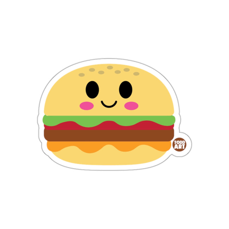 Load image into Gallery viewer, Adorable Smiling Burger Cartoon Sticker for All Ages
