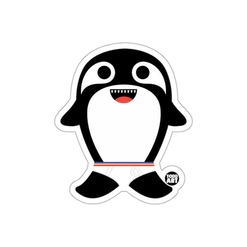 Load image into Gallery viewer, Cute Cartoon Penguin Sticker with Red Smile Decal
