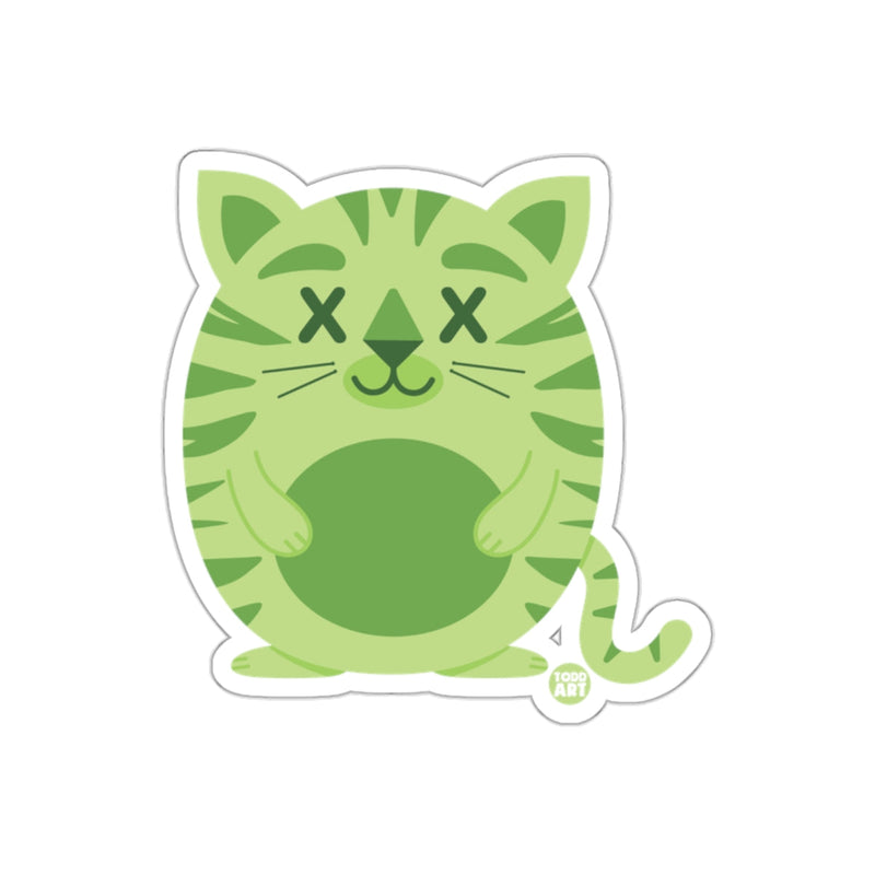 Load image into Gallery viewer, Cute Green Striped Cartoon Cat Sticker for Kids
