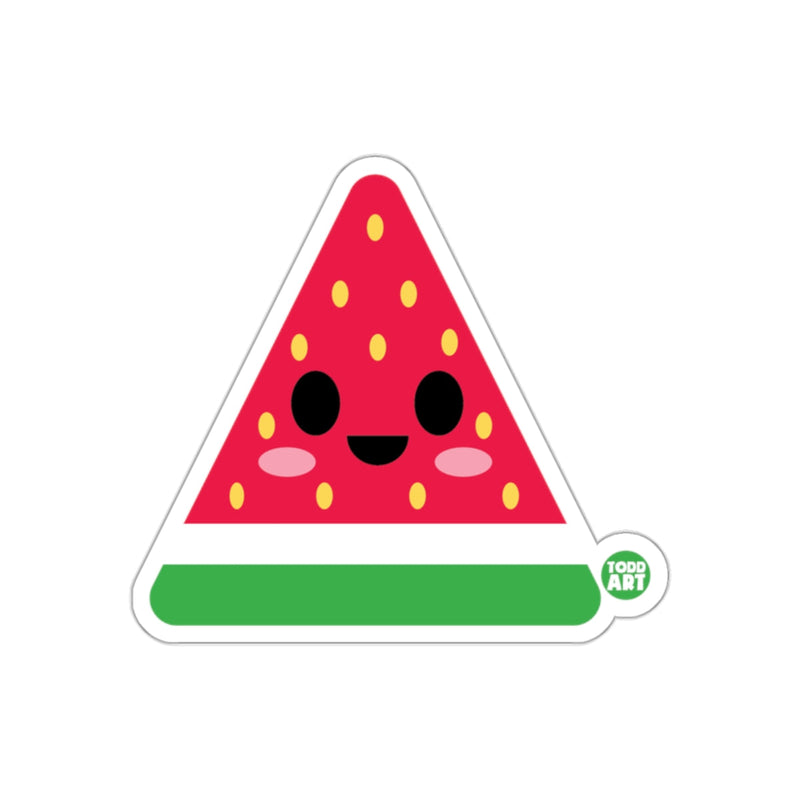 Load image into Gallery viewer, Cute Smiling Watermelon Slice Sticker by Todd Art
