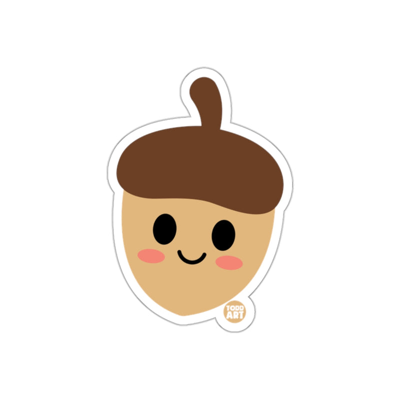 Load image into Gallery viewer, Cute Smiling Acorn Cartoon Sticker Todd Art Design
