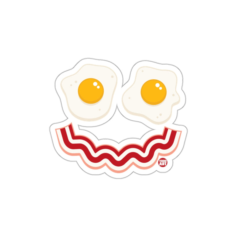 Load image into Gallery viewer, Fun Bacon and Eggs Smiley Face Laptop Sticker
