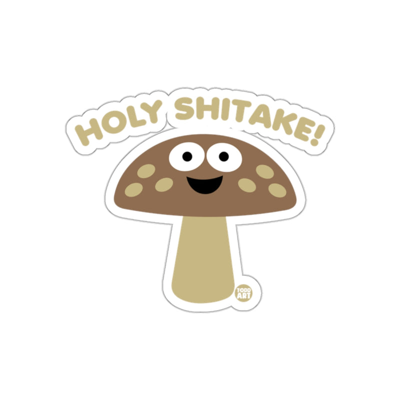 Load image into Gallery viewer, Holy Shitake Cute Smiling Mushroom Sticker
