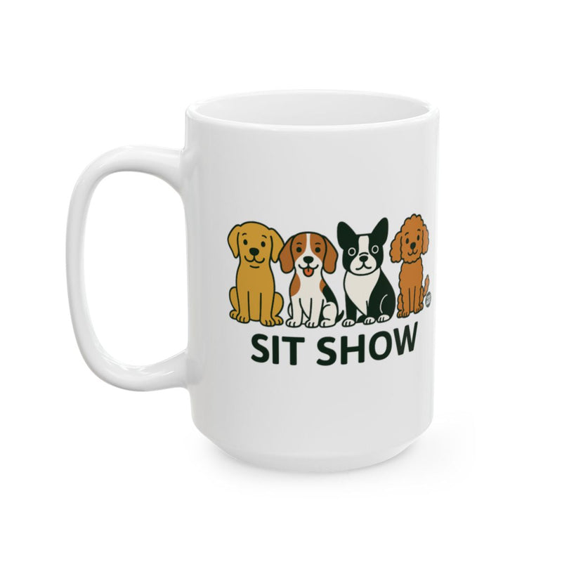 Load image into Gallery viewer, Adorable Dog Cartoon Mug with Sit Show Design
