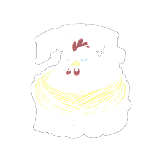 Fun Cute Chicken in a Nest Sticker