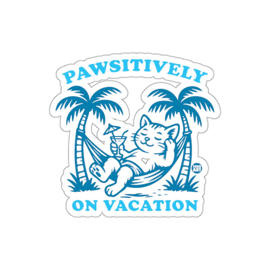 Pawsitively On Vacation Cat Relaxing Sticker