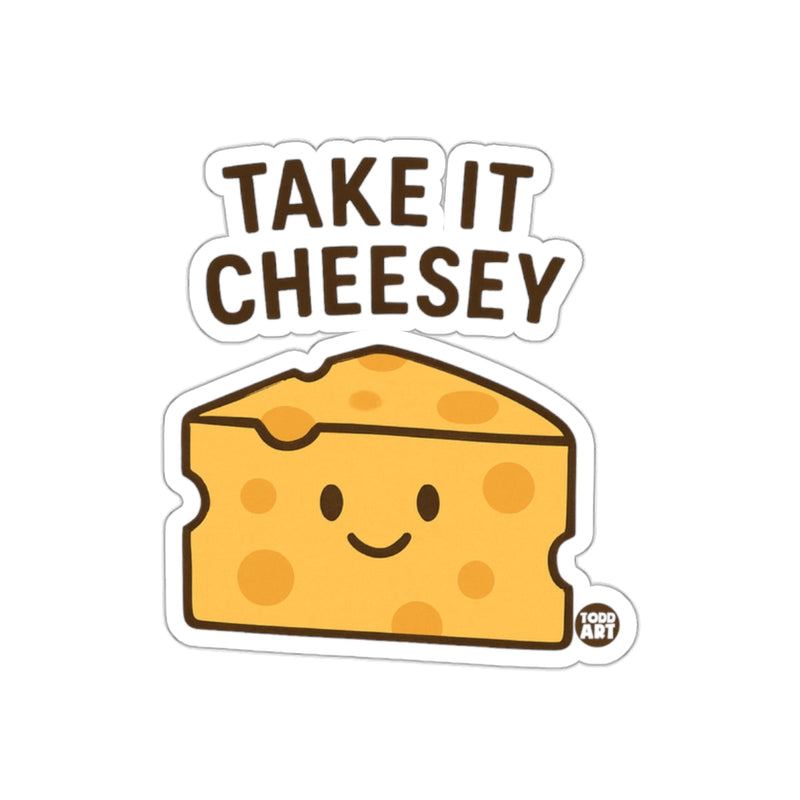 Load image into Gallery viewer, Take It CheeseY Adorable Sticker Fun Cheese Decal
