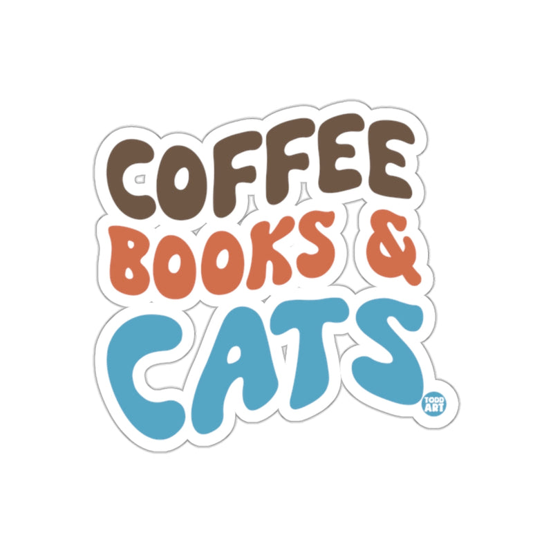 Load image into Gallery viewer, Coffee Books and Cats Todd Art Design Funny sticker
