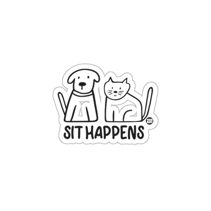 Load image into Gallery viewer, Sit Happens Dog and Cat Sticker for Pet Lovers
